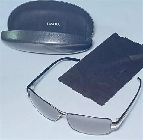 prada sunglasses spr 65h 61014|PRADA SUNGLASSES UNISEX SPR 65H BLACK & METAL .